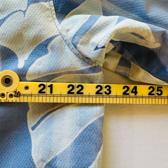 Tommy Bahama Shirt Mens Large Blue White Silk Floral Hawaiian Button-Up Casual - Picture 10 of 11